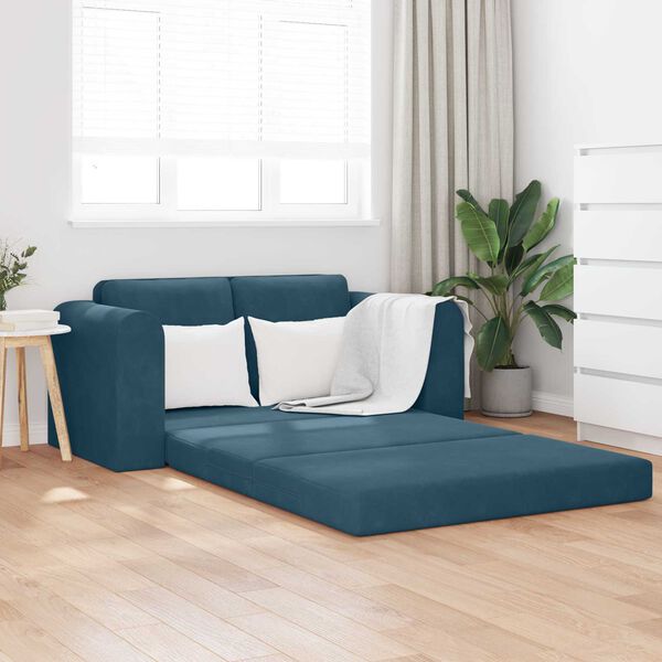 vidaXL Canap&eacute;-Lit 60cm Bleu Velours
