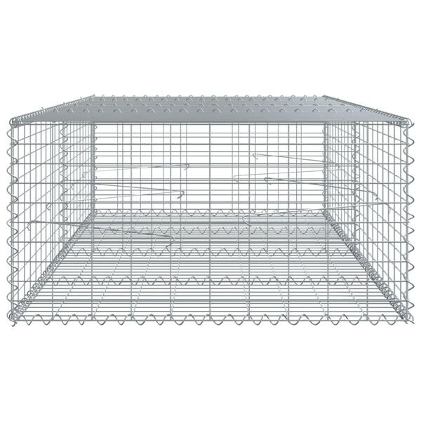 vidaXL Panier gabion avec couvercle 200x100x50 cm fer galvanisé