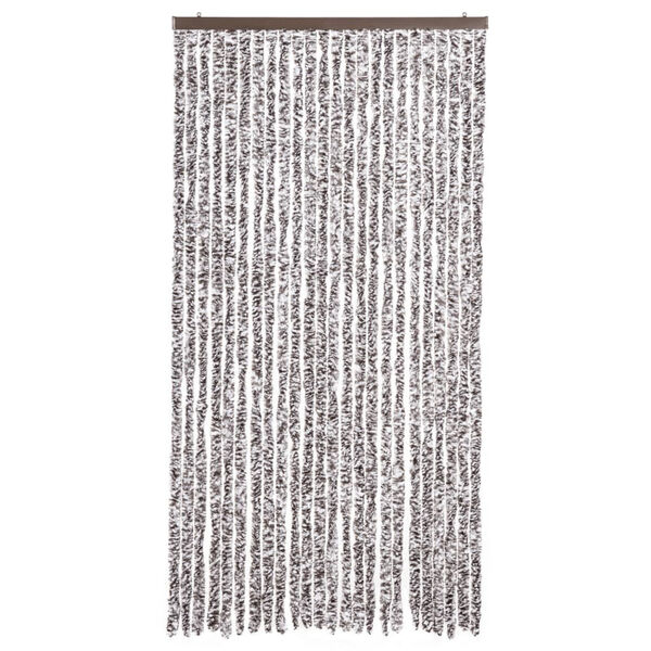 vidaXL Rideau anti-mouches marron et beige 100x200 cm chenille