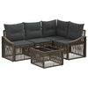 vidaXL Ensemble de canap&eacute; de jardin 5 pc 4 place Gris polyrotin