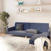 vidaXL Canap&eacute;-lit &agrave; 2 places avec repose-pied Bleu Tissu