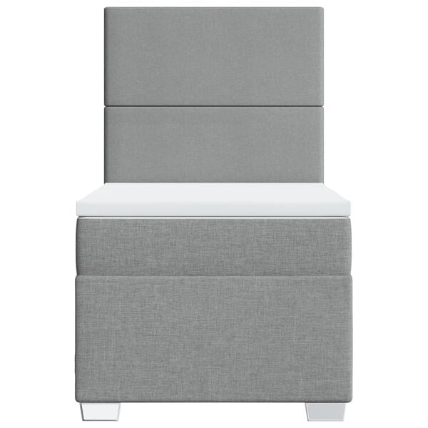 vidaXL Sommier &agrave; lattes de lit avec matelas gris clair 80x200 cm tissu