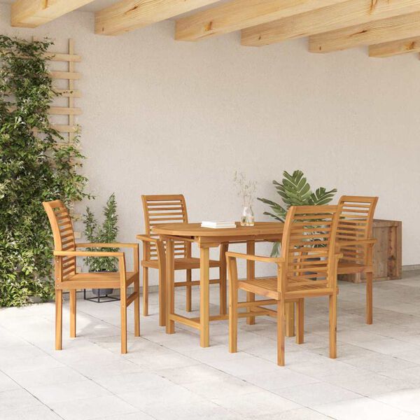 vidaXL Ensemble de salle &agrave; manger pour jardin 5 pcs Marron