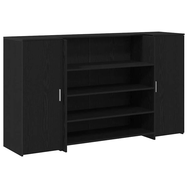vidaXL Bureau de réception Chêne noir 180 x 50 x 103,5 cm Bois d'ingénierie
