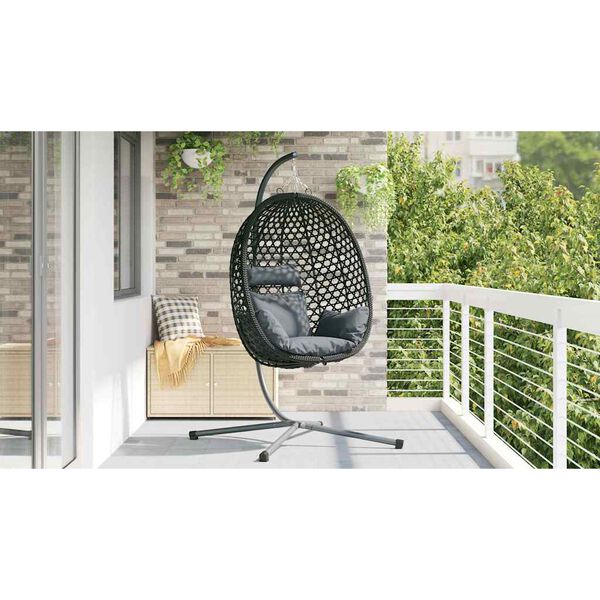 vidaXL Chaise suspendue Anthracite et noir 104 x 100 x 191 cm