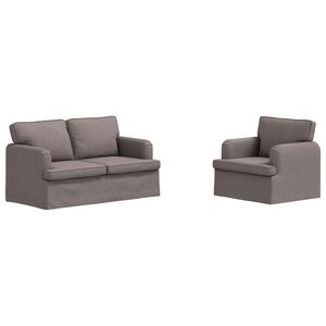 vidaXL Canap&eacute; 2 pcs Taupe