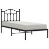 vidaXL Cadre de lit métal sans matelas avec tête de lit noir 80x200 cm