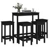 vidaXL Ensemble de bar 5 pcs Noir Bois de pin massif