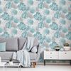 DUTCH WALLCOVERINGS Papier peint Feuilles de monstera Bleu