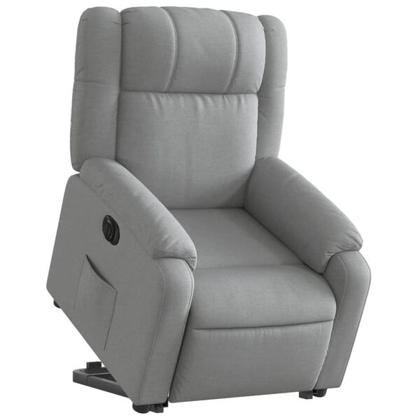 vidaXL Fauteuil inclinable &eacute;lectrique gris clair tissu