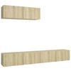 vidaXL Meubles TV 3 pcs Ch&ecirc;ne sonoma Bois d'ing&eacute;nierie