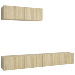 vidaXL Meubles TV 3 pcs Ch&ecirc;ne sonoma Bois d'ing&eacute;nierie