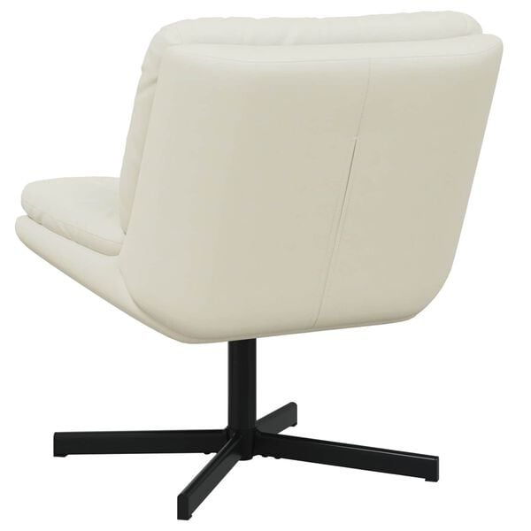 vidaXL Fauteuil relaxant pivotant Cr&egrave;me 63 x 75 x 76 cm Velours