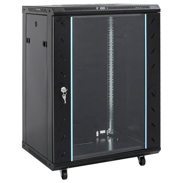 vidaXL Coffret de réseau 15U 19" IP20 noir 60x45x86 cm