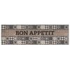 vidaXL Tapis de Cuisine Gris bon app&eacute;tit 150 x 45 cm 100% Polyamide