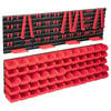 vidaXL Kit de bacs de stockage et panneaux muraux 136pcs rouge et noir