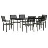 vidaXL Ensemble &agrave; manger de jardin 7 pcs noir textil&egrave;ne et acier