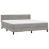 vidaXL Sommier &agrave; lattes de lit et matelas Gris clair 160x200cm Velours