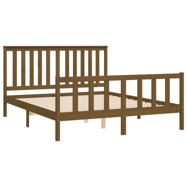 vidaXL Cadre de lit sans matelas marron miel 160x200cm bois pin massif