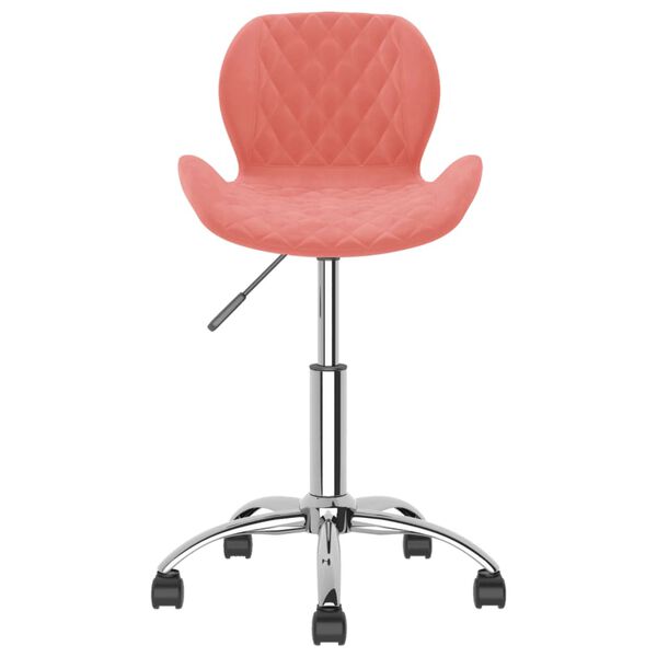 vidaXL Chaises &agrave; manger pivotantes lot de 4 Rose Velours