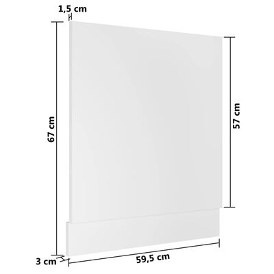 vidaXL Panneau de lave-vaisselle Blanc 59,5x3x67 cm Aggloméré
