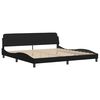 vidaXL Cadre de lit sans matelas Hvar noir 200x200 cm similicuir