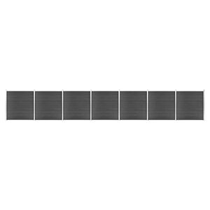 vidaXL Ensemble de panneau de cl&ocirc;ture WPC 1218x186 cm Noir