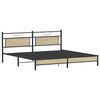 vidaXL Cadre de lit en m&eacute;tal sans matelas ch&ecirc;ne sonoma 200x200 cm