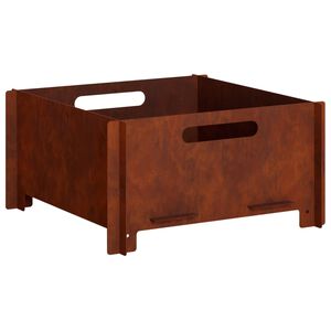 vidaXL Foyer de chemin&eacute;e Rouill&eacute; 40 x 40 x 20 cm Acier patin&eacute;