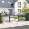 vidaXL Portail de cl&ocirc;ture de jardin avec sommet en arc Gris 4 x 1,25 m