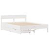 vidaXL Cadre de lit sans matelas blanc 135x190 cm bois de pin massif