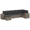 vidaXL Salon de jardin avec coussins 7 pcs gris r&eacute;sine tress&eacute;e