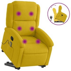 vidaXL Fauteuil de massage inclinable Jaune Velours