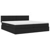 vidaXL Lit avec rangement et LED avec matelas Noir 200 x 200 cm tissu