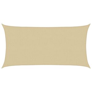 vidaXL Voile d'ombre Rectangulaire 2 x 6 m HDPE Beige