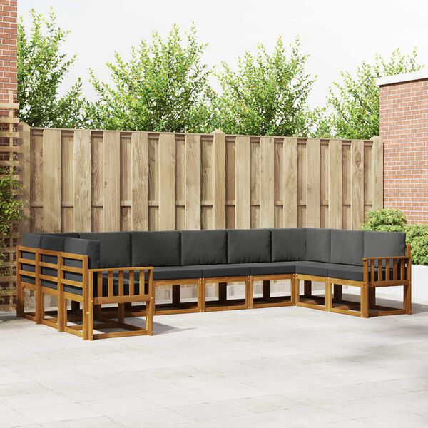 vidaXL Ensemble de canap&eacute;s d'ext&eacute;rieur 10 pcs Naturel et Anthracite