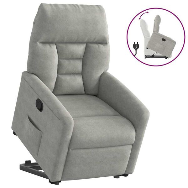 vidaXL Fauteuil inclinable gris clair tissu microfibre