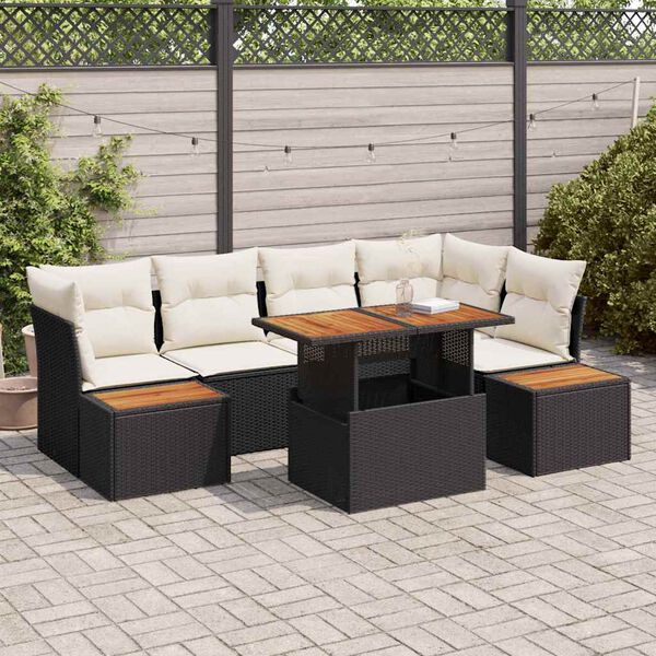 vidaXL Ensemble de canap&eacute; de jardin 10 pcs Noir Poly rotin
