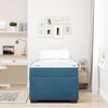 vidaXL Cadre de lit avec matelas Bleu fonc&eacute; 90 x 190 cm tissu