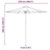 vidaXL Parasol de jardin Gris fonc&eacute; &Oslash; 270 x 260 cm Bambou