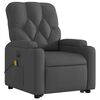 vidaXL Fauteuil inclinable de massage électrique Gris foncé Tissu