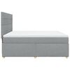 vidaXL Sommier &agrave; lattes de lit avec matelas Gris clair 200x200cm Tissu