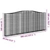 vidaXL Panier de gabions arqué 400x30x160/180 cm Fer galvanisé