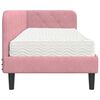 vidaXL Cadre de lit d'angle avec matelas Rose 80 x 200 cm Velours