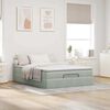 vidaXL Cadre de lit ottoman et matelas gris clair 140x190 velours