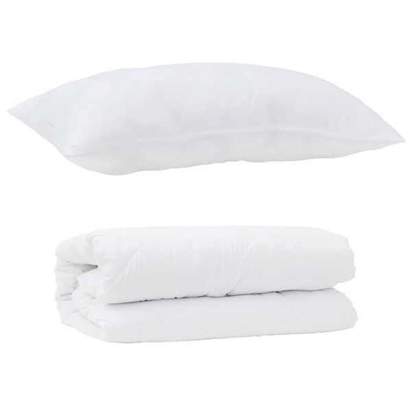 vidaXL Ensemble de Duvet avec oreiller 2 pcs Blanc Microfibre