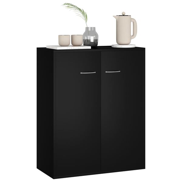 vidaXL Buffet noir 60x30x75 cm bois d'ingénierie