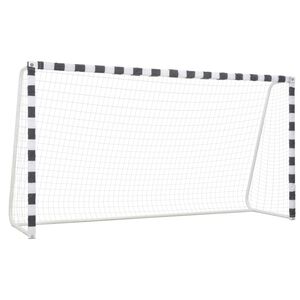 vidaXL But de football 300x160x90 cm M&eacute;tal Noir et blanc