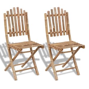 vidaXL Chaises pliantes en bambou (lot de 2)