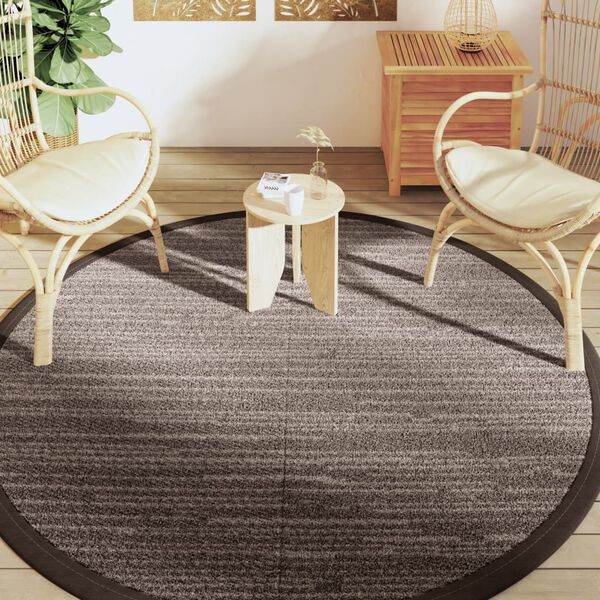 vidaXL Tapis d'ext&eacute;rieur ARAKIL marron &Oslash;200 cm PP